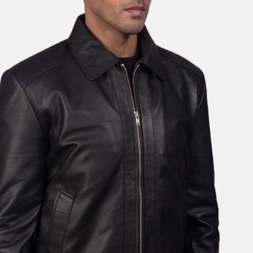 Inferno Black Leather Jacket - Image 2