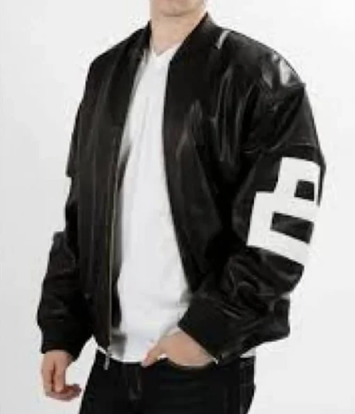 Bomber Michael Hoban 8 Ball Black Leather Jacket - Image 4