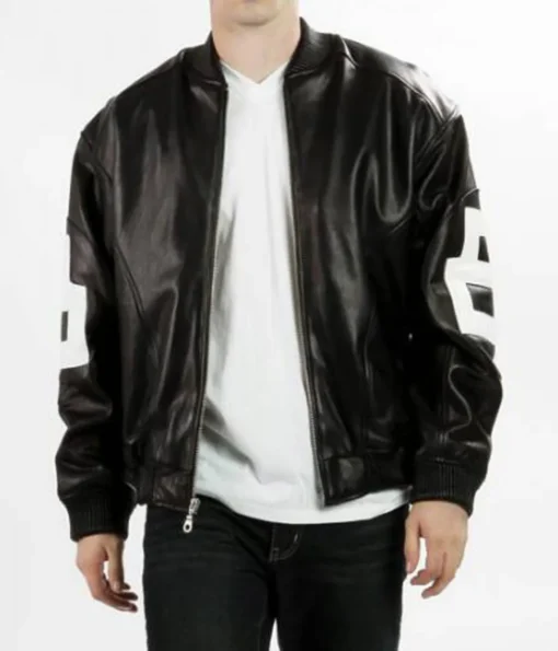 Bomber Michael Hoban 8 Ball Black Leather Jacket - Image 3