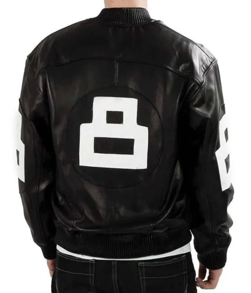 Bomber Michael Hoban 8 Ball Black Leather Jacket - Image 2
