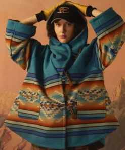 Yellowstone Beth Dutton Blue Hooded Coat