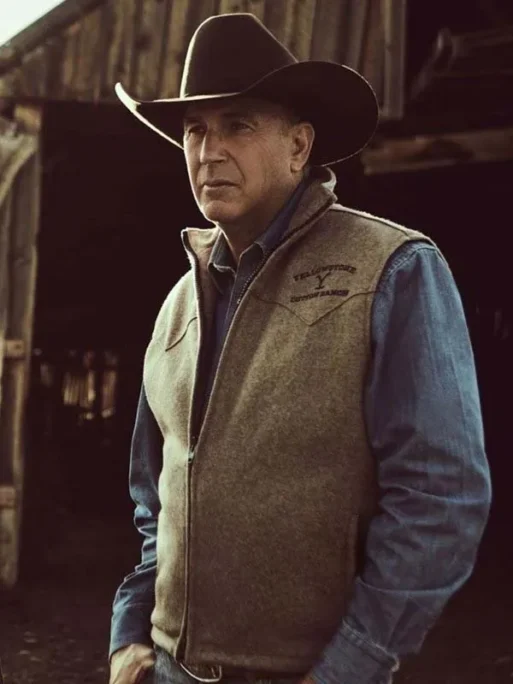 Yellowstone S03 Kevin Costner Ranch Brown Vest - Image 2
