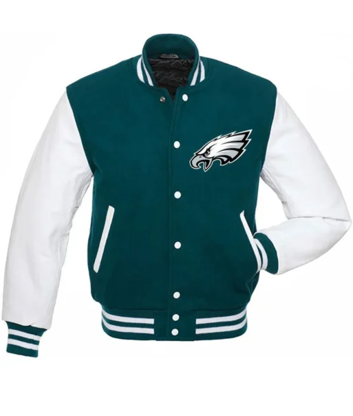 Philadelphia Eagles Varsity Green and White Jacket