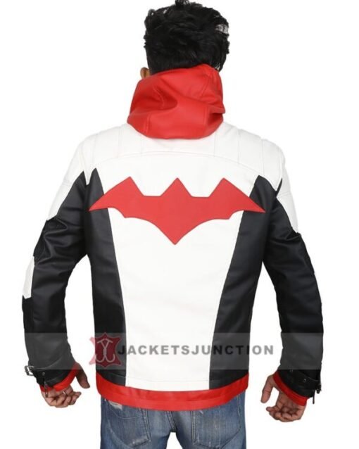 BATMAN ARKHAM KNIGHT JASON TODD LEATHER JACKET RED HOOD - Image 2