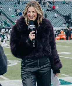 ERIN ANDREWS PURPLE FAUX FUR COAT
