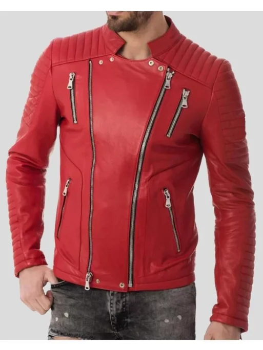 MENS ZIPPER STYLE QUILTED LEATHER JACKET