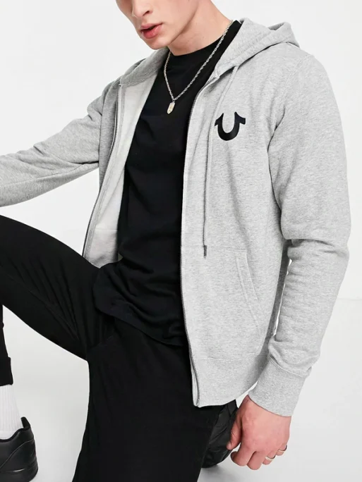GREY TRUE RELIGION HOODIE - Image 2