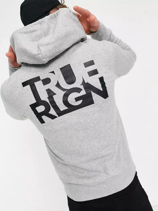 GREY TRUE RELIGION HOODIE - Image 3