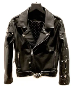 Chrome Hearts Black Leather Jacket