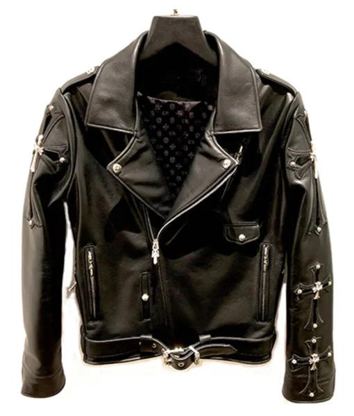 Chrome Hearts Black Leather Jacket