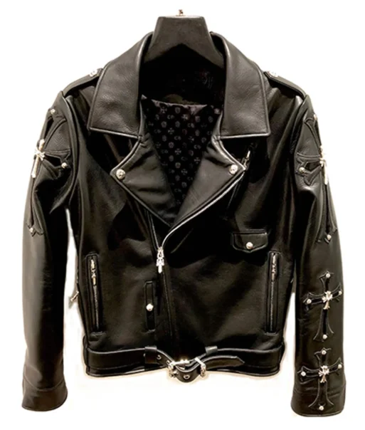 Chrome Hearts Black Leather Jacket