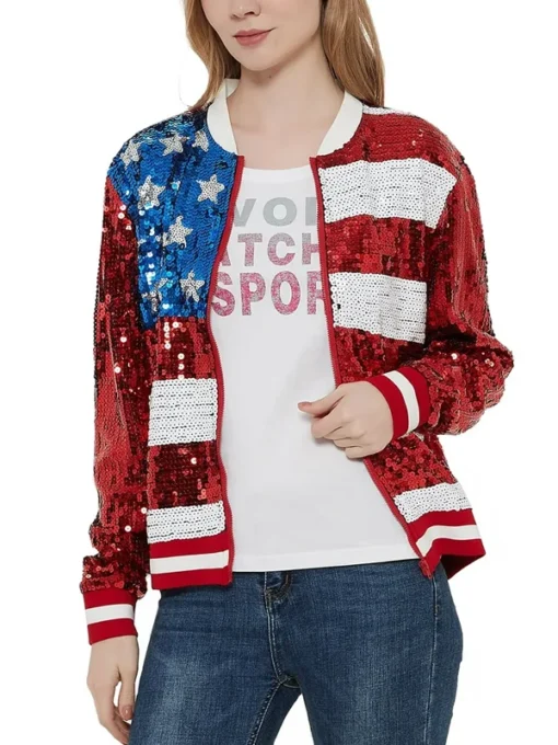PROUD AMERICAN SEQUIN JACKET