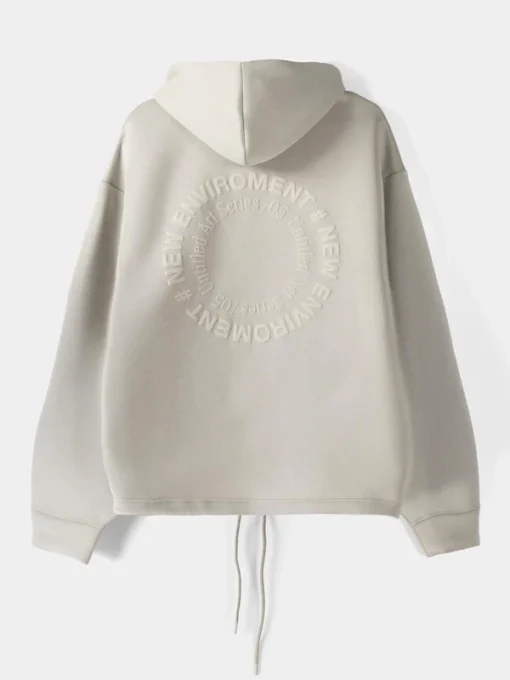 Bershka Zip-Up Slogan Hoodie - Image 2