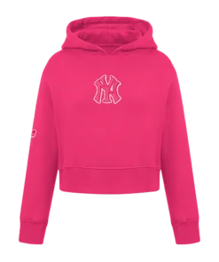 NEW YORK YANKEES TRIPLE PINK BIG GIRLS FLEECE PULLOVER HOODIE