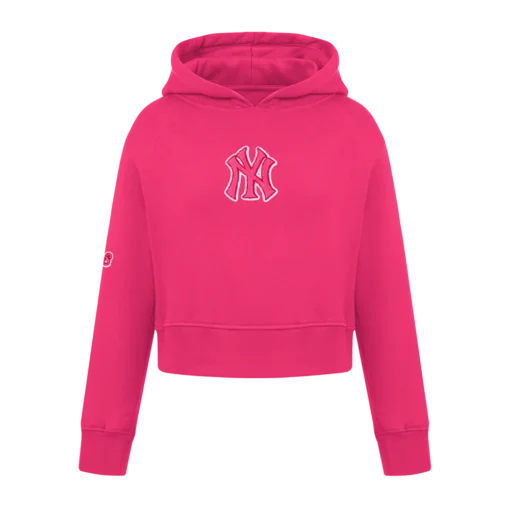 NEW YORK YANKEES TRIPLE PINK BIG GIRLS FLEECE PULLOVER HOODIE