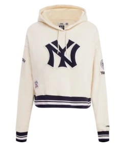 MLB NEW YORK YANKEES RETRO CLASSIC WOMEN'S CROPPED PULLOVER HOODIE