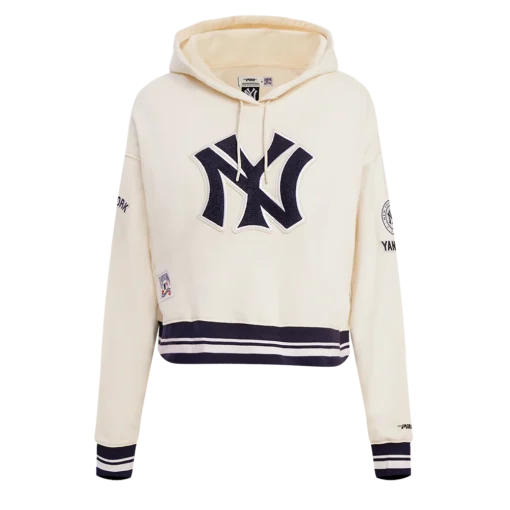 MLB NEW YORK YANKEES RETRO CLASSIC WOMEN'S CROPPED PULLOVER HOODIE