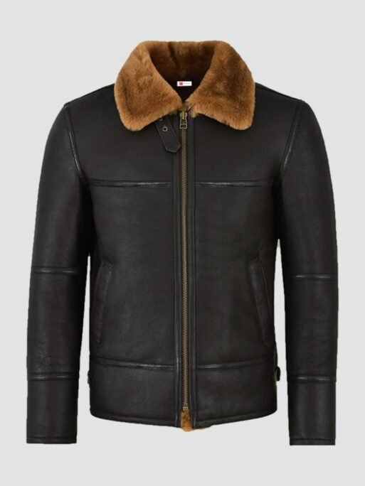 MENS TRADITIONAL SHEARLING LEATHER JACKET