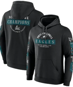 Men's Philadelphia Eagles Fanatics Black Super Bowl LIX Champions Pullover Hoodie