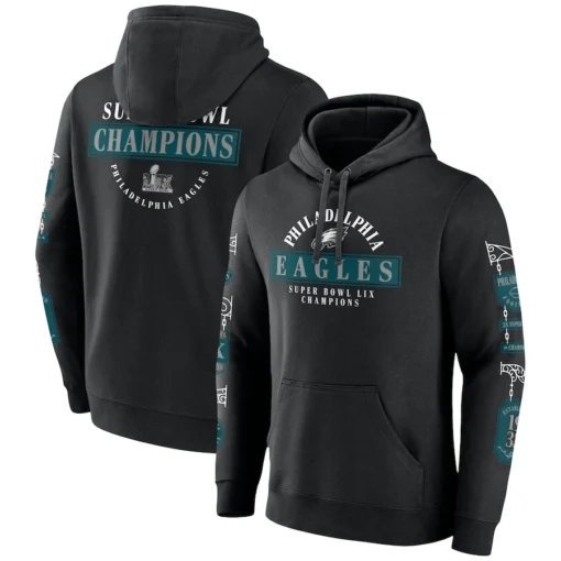 Men's Philadelphia Eagles Fanatics Black Super Bowl LIX Champions Pullover Hoodie