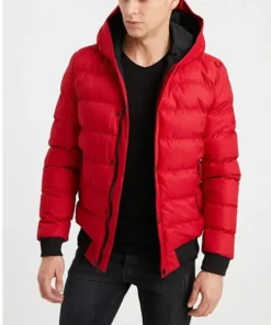 Men’s Red/Black Bubble Hooded Jacket
