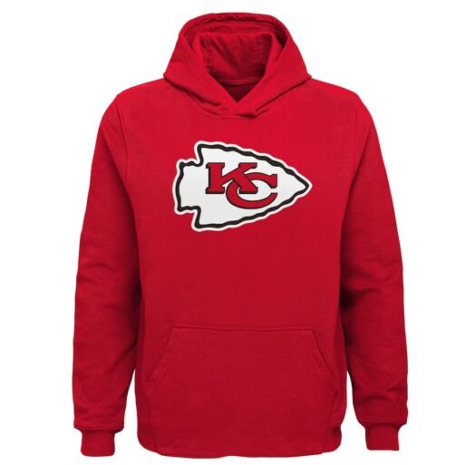 Youth Kansas City Chiefs Red Team Logo Pullover Hoodie